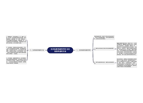 生态信息传递的作用 生态信息传递的方法