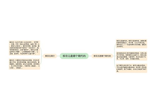 柳宗元是哪个朝代的