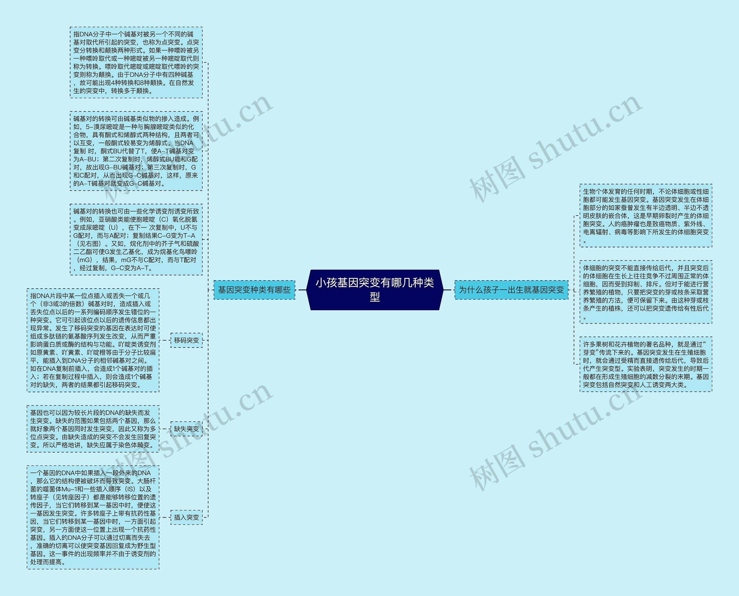 小孩基因突变有哪几种类型思维导图