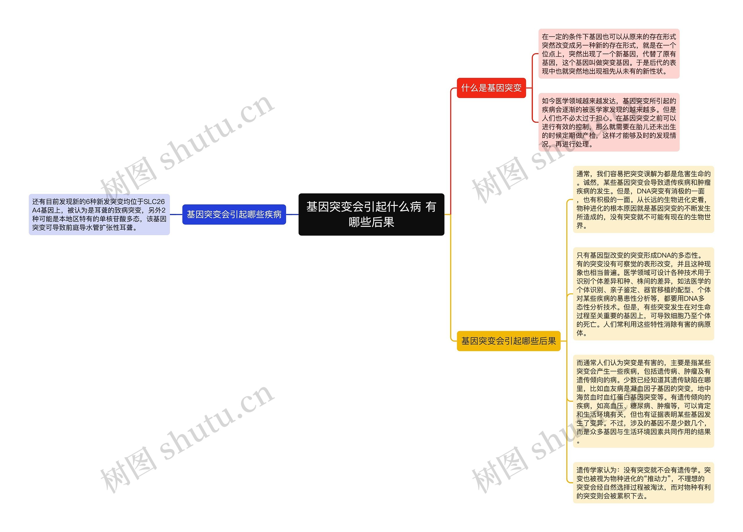 基因突变会引起什么病 有哪些后果思维导图