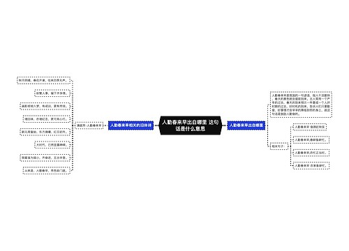 人勤春来早出自哪里 这句话是什么意思