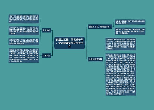 良辰当五日，偕老祝千年。全诗翻译赏析及作者出处