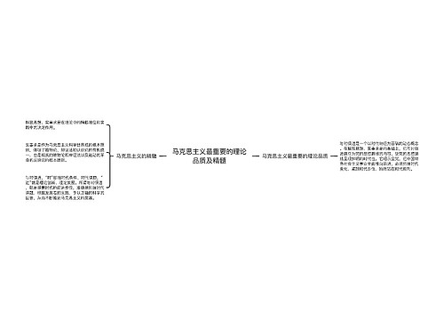 马克思主义最重要的理论品质及精髓