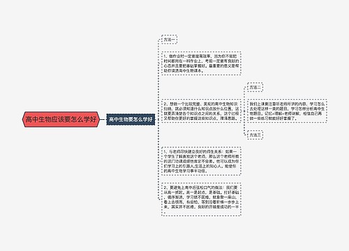 高中生物应该要怎么学好