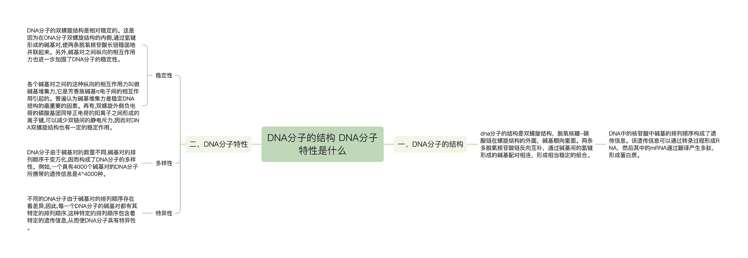 DNA分子的结构 DNA分子特性是什么