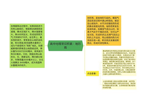 高中地理常识积累：地形雨