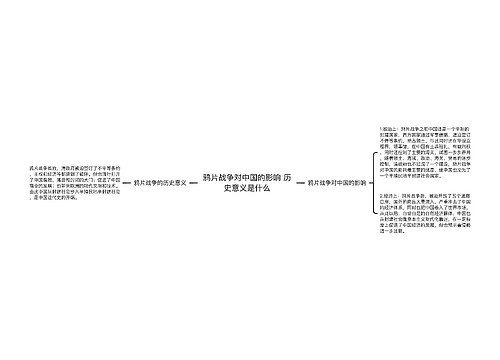 鸦片战争对中国的影响 历史意义是什么