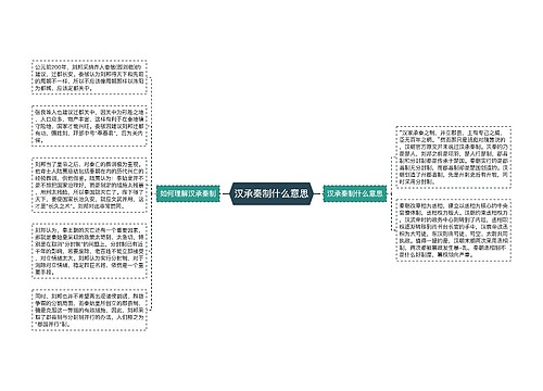 汉承秦制什么意思