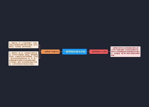 一国两制的基本内容