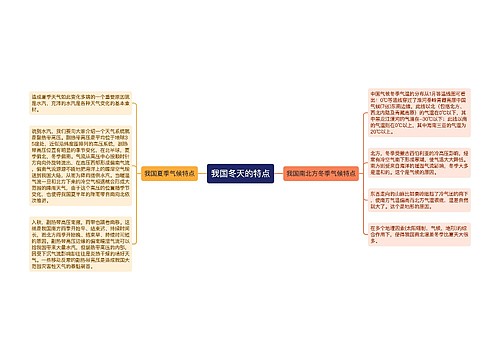 我国冬天的特点