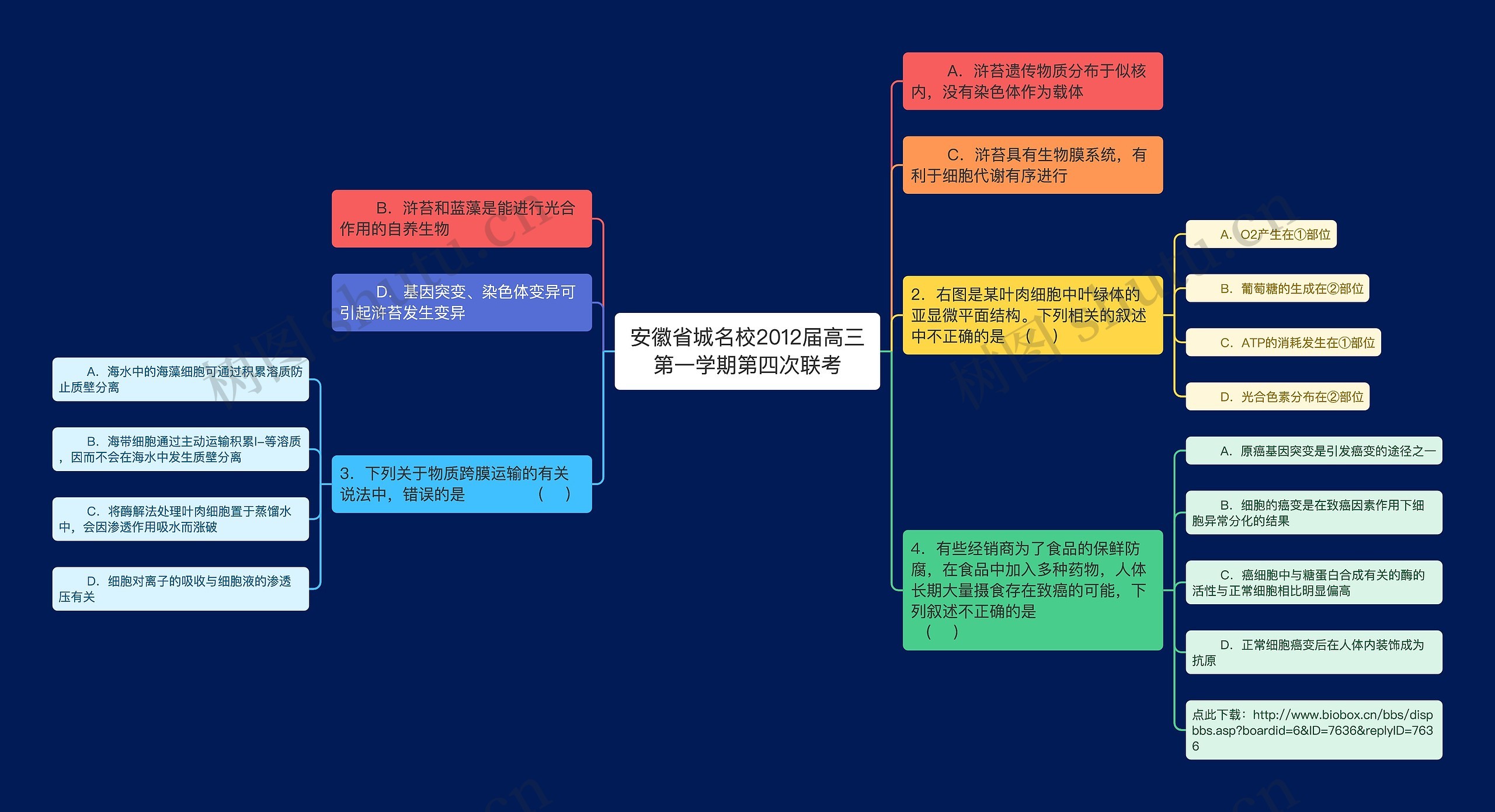 安徽省城名校2012届高三第一学期第四次联考