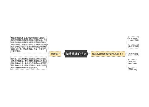 物质循环的特点