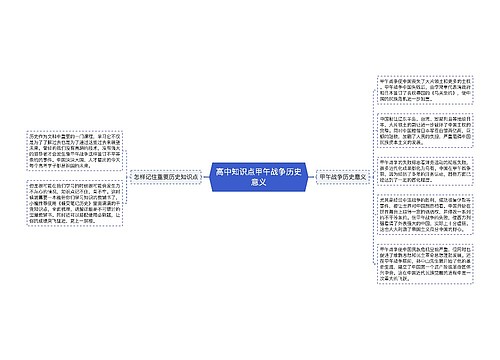 高中知识点甲午战争历史意义