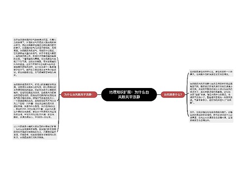 地理知识扩展：为什么台风眼风平浪静