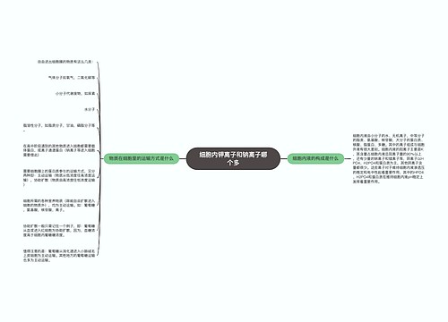 细胞内钾离子和钠离子哪个多