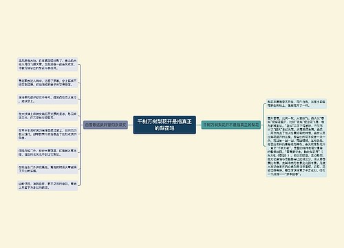 千树万树梨花开是指真正的梨花吗