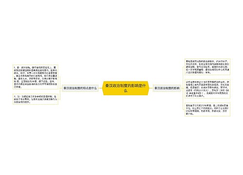 秦汉政治制度的影响是什么