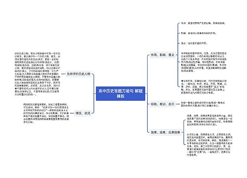 高中历史答题万能句 解题模板