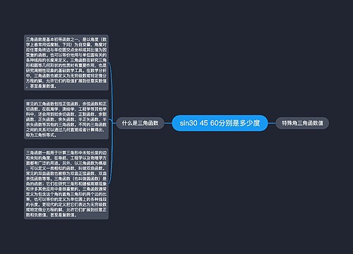 sin30 45 60分别是多少度