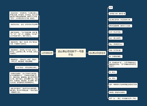 远山寒山石径斜下一句是什么