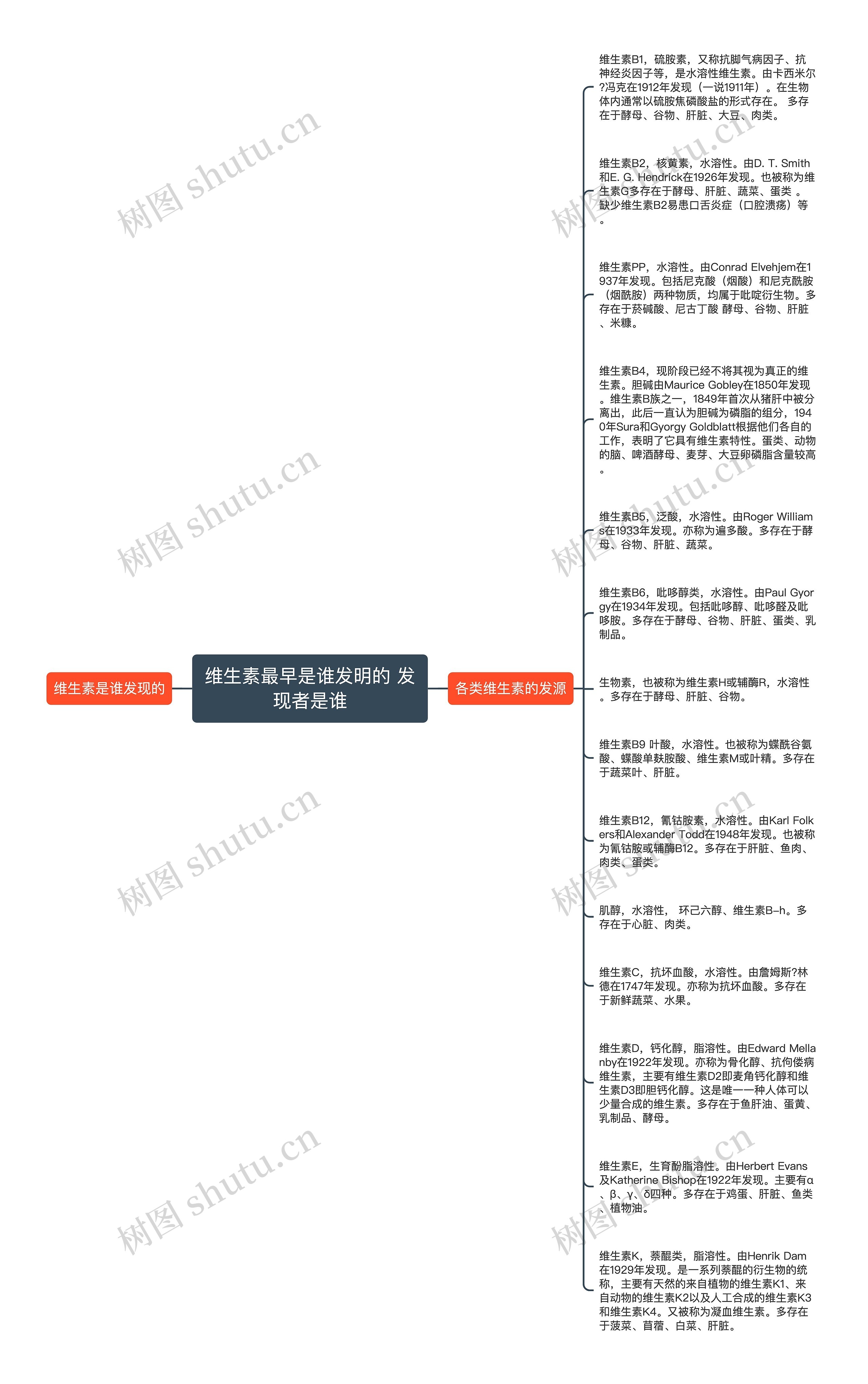 维生素最早是谁发明的 发现者是谁思维导图