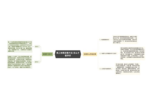 高三地理逆袭方法 怎么才能学好