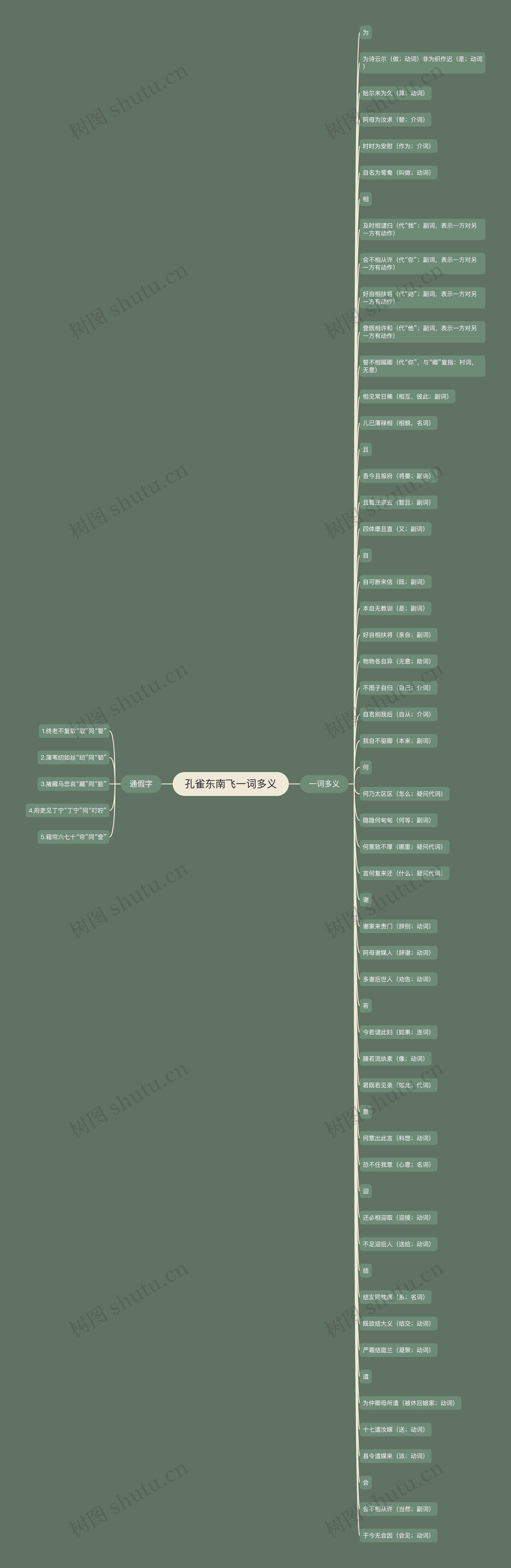 孔雀东南飞一词多义