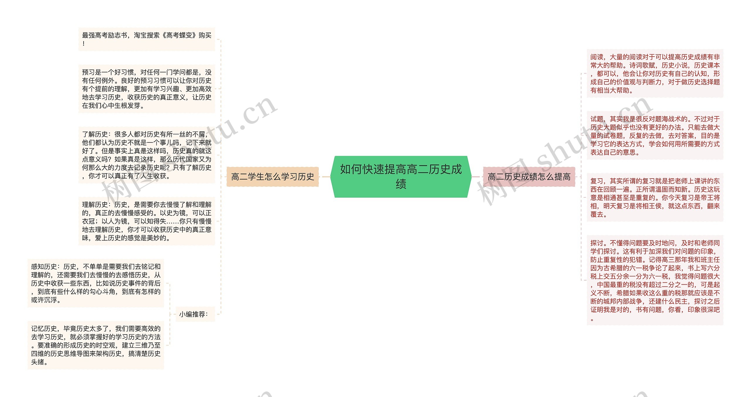 如何快速提高高二历史成绩思维导图