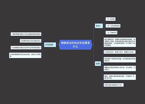 商鞅变法的特点和结果是什么