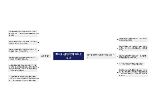 高中生物新陈代谢知识点总结