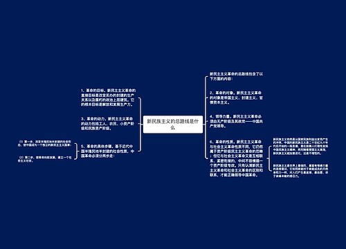 新民族主义的总路线是什么