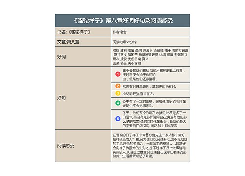 《骆驼祥子》第八章好词好句及阅读感受