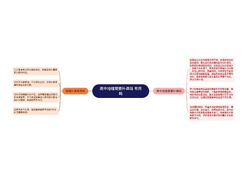 高中地理需要补课吗 有用吗