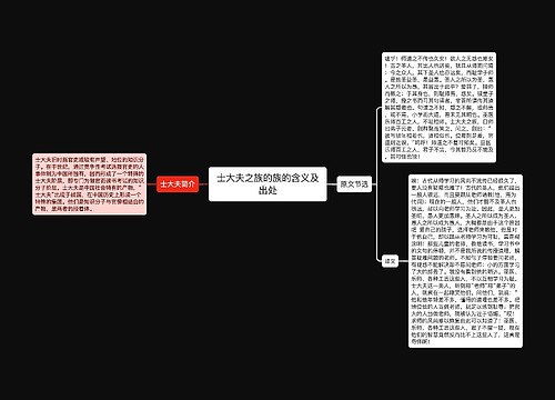 士大夫之族的族的含义及出处