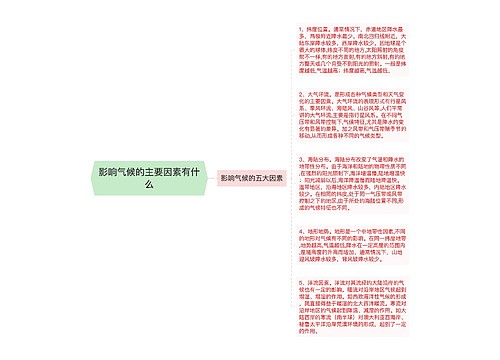 影响气候的主要因素有什么