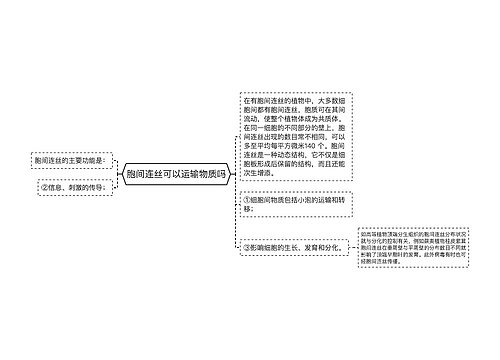 胞间连丝可以运输物质吗