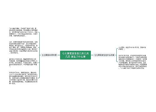 七七事变发生在几年几月几日 发生了什么事