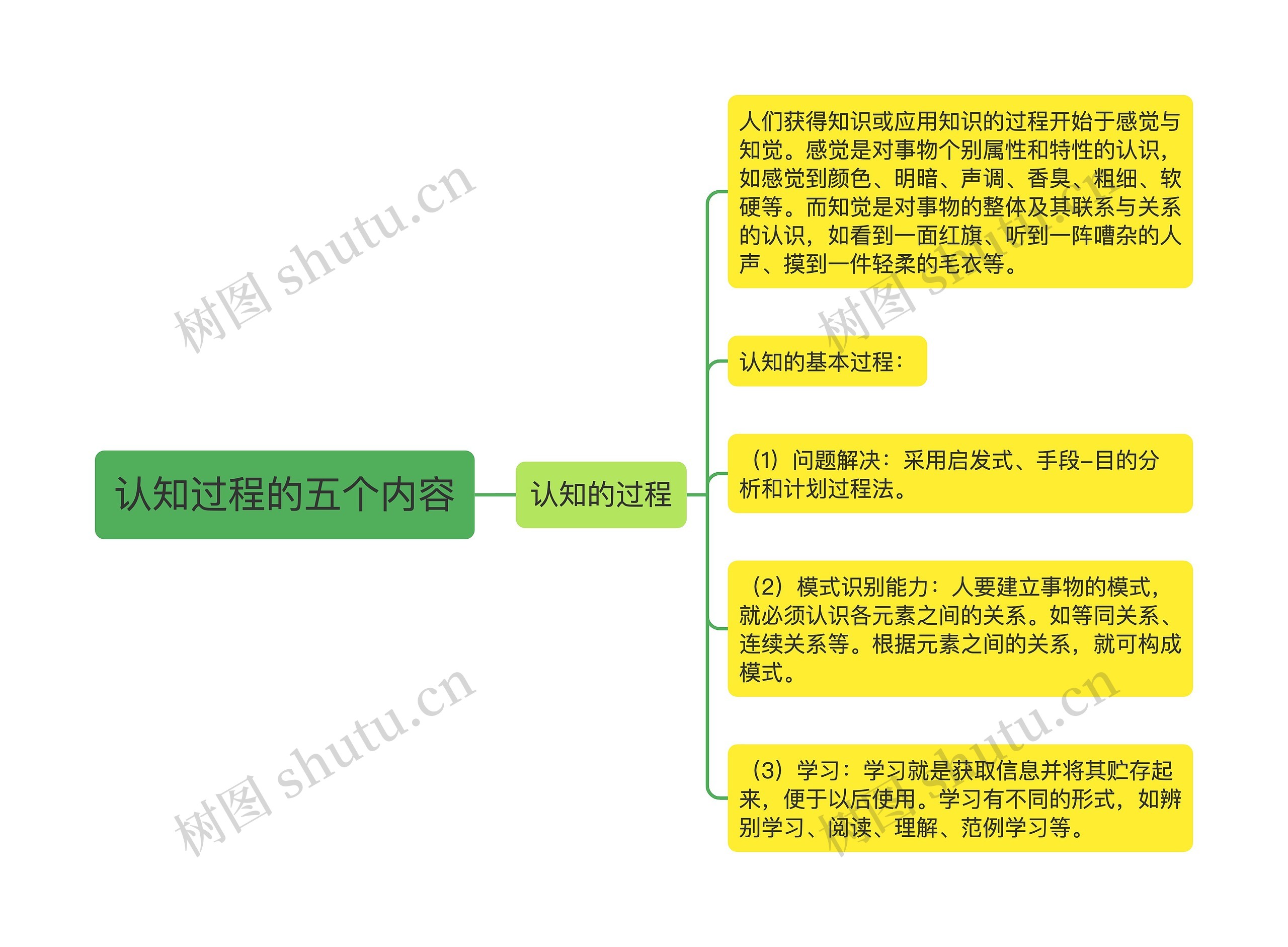 认知过程的五个内容思维导图