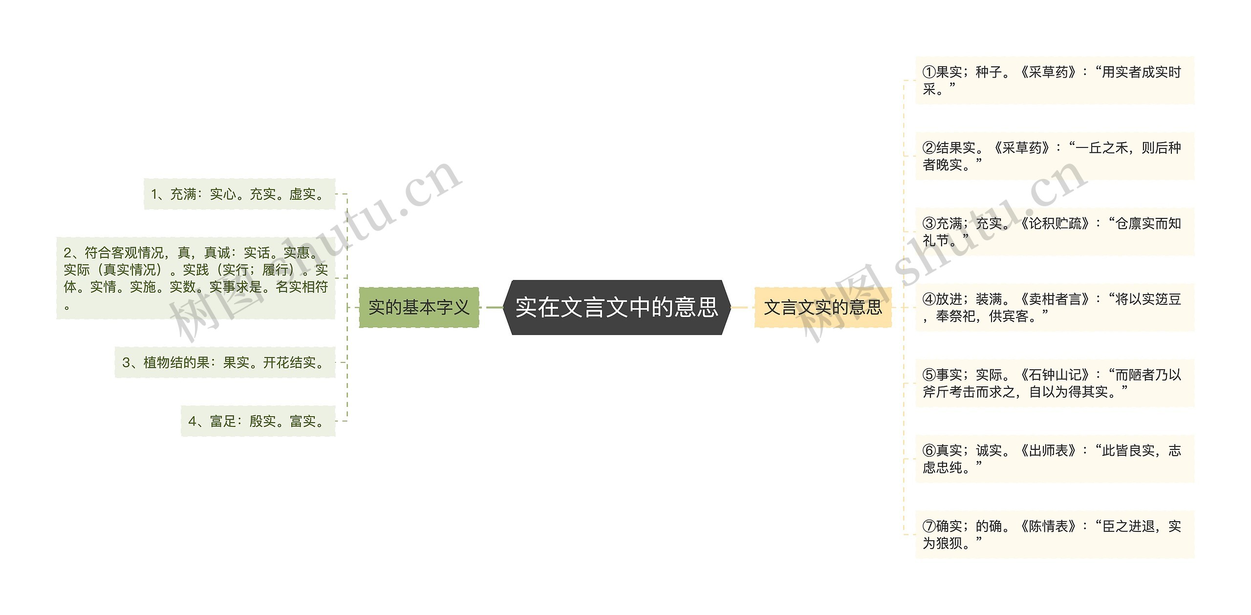 实在文言文中的意思思维导图