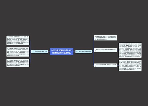 生态信息传递的作用 生态信息传递的方法是什么