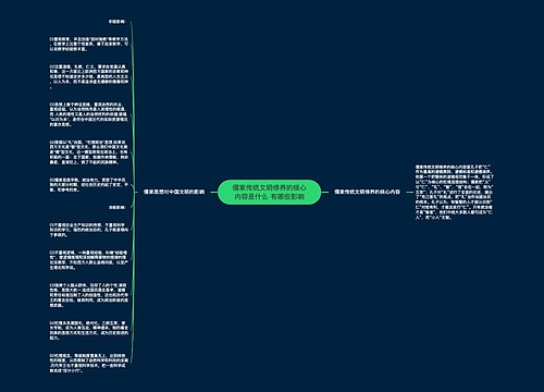 儒家传统文明修养的核心内容是什么 有哪些影响