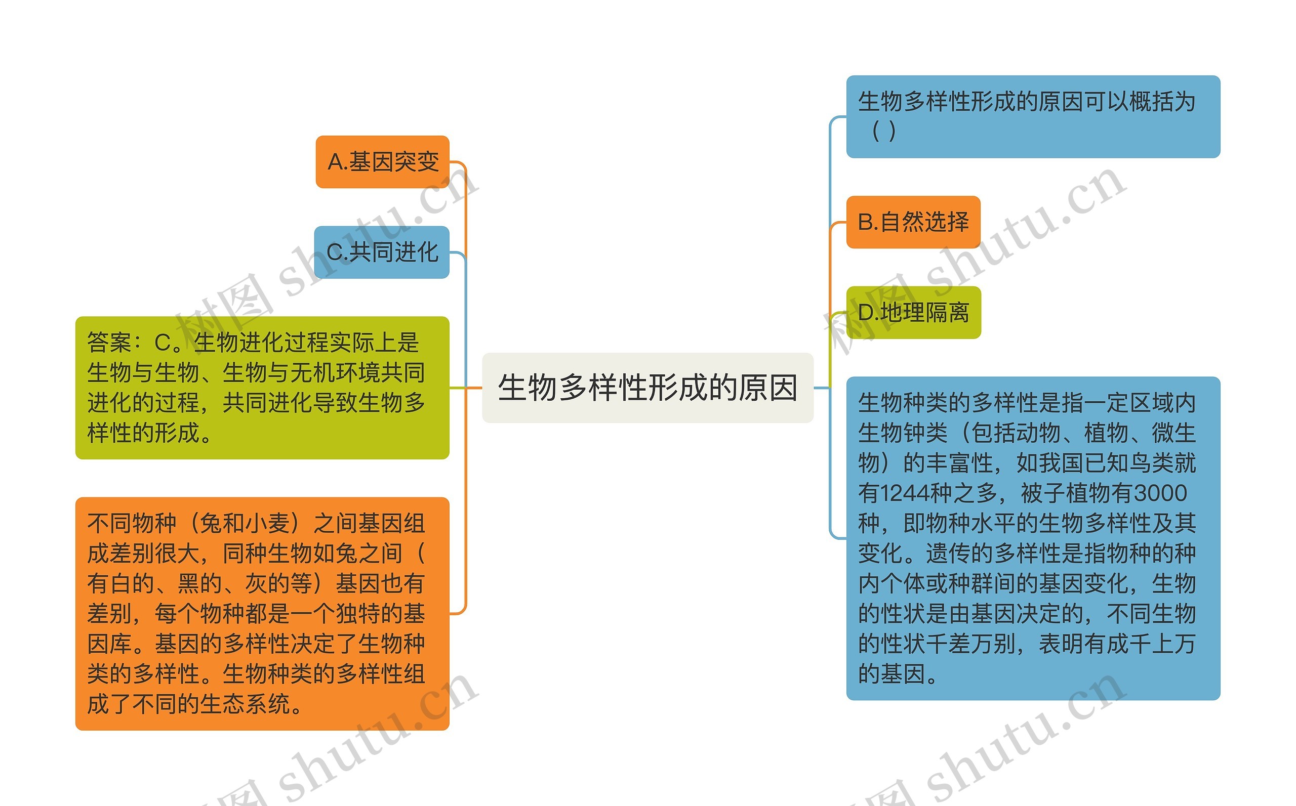 生物多样性形成的原因