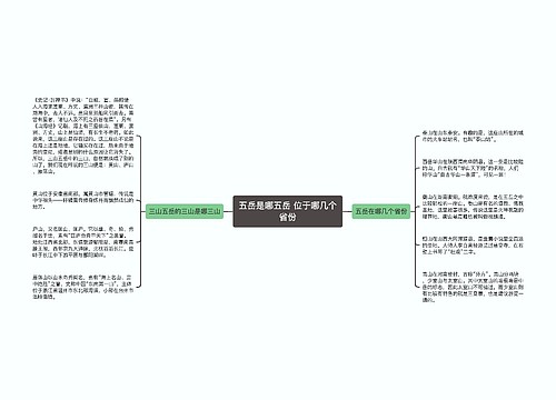 五岳是哪五岳 位于哪几个省份