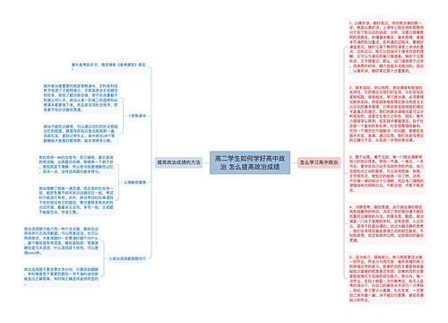 高二学生如何学好高中政治 怎么提高政治成绩