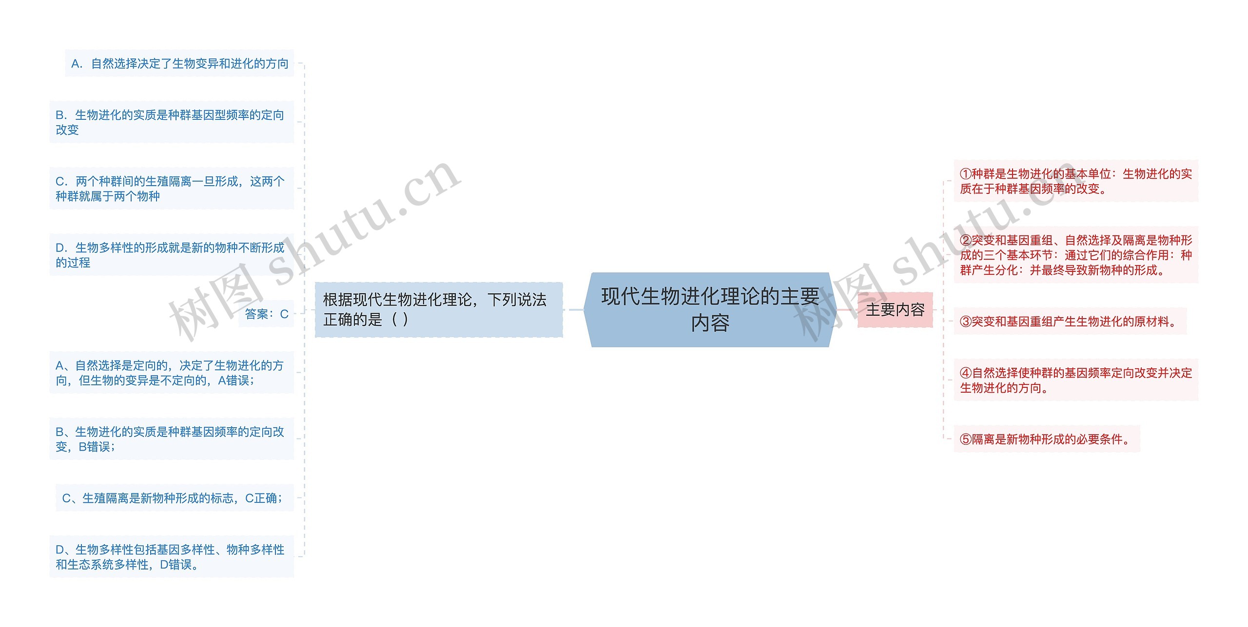 现代生物进化理论的主要内容