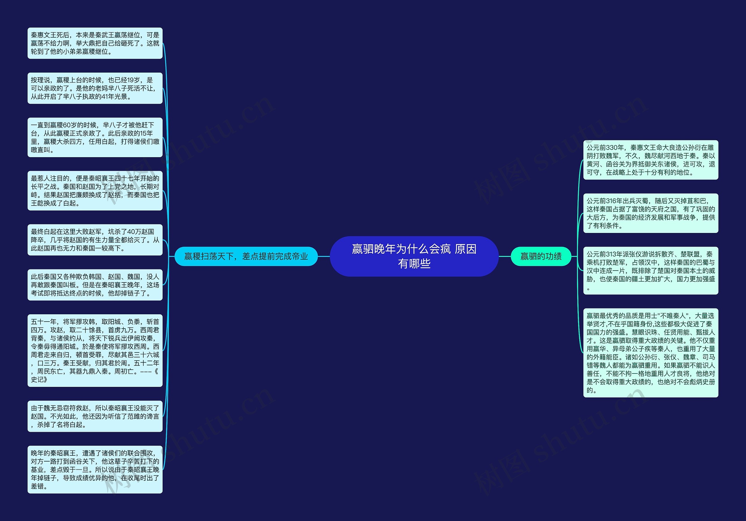 嬴驷晚年为什么会疯 原因有哪些思维导图