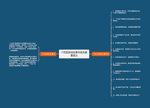 十四五规划主要内容及重要意义