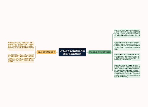 2022高考生物答题技巧及策略 答题套路归纳