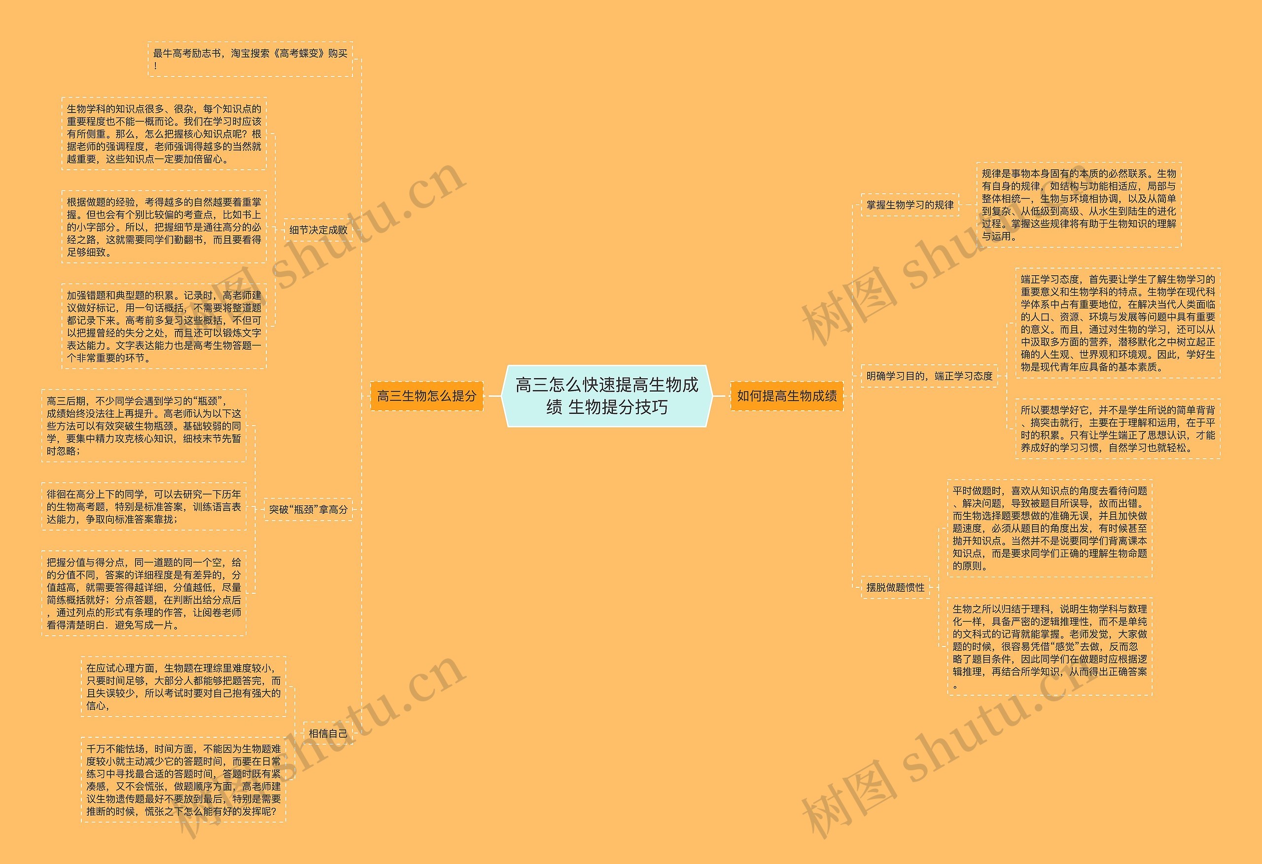 高三怎么快速提高生物成绩 生物提分技巧思维导图