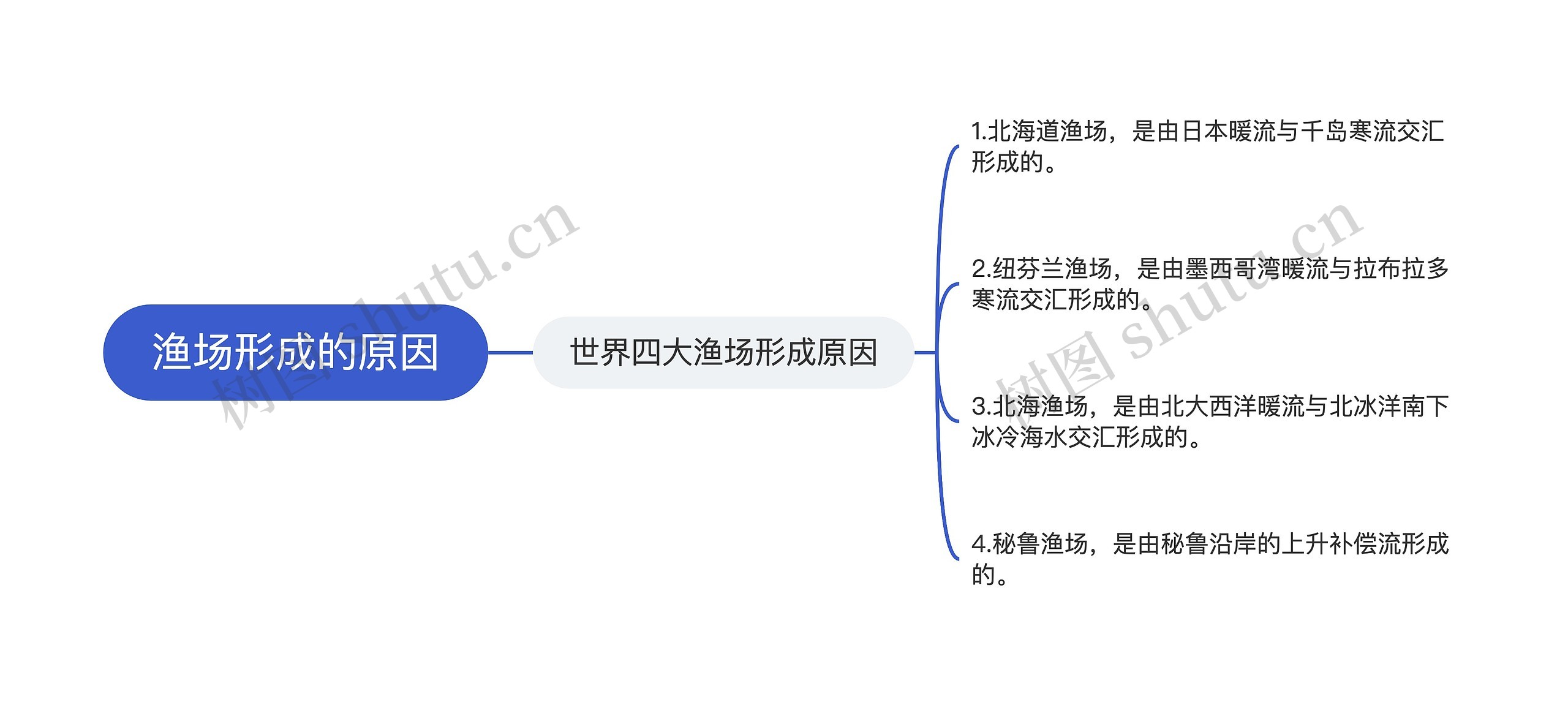 渔场形成的原因思维导图